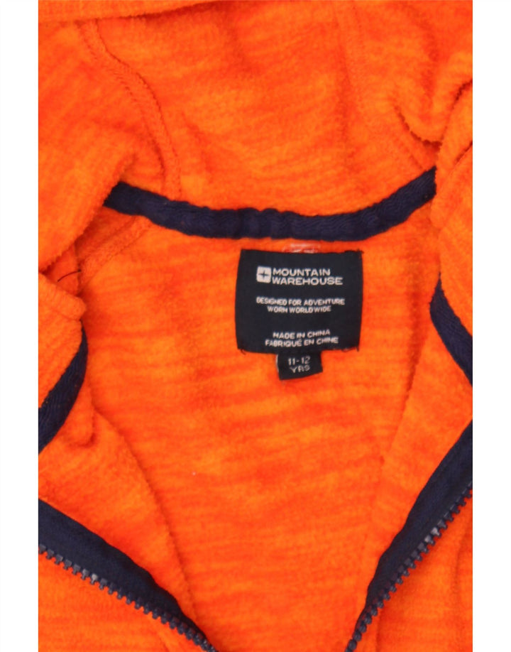 MOUNTAIN WAREHOUSE Girls Hooded Fleece Jacket 11-12 Years Orange Polyester Vintage Mountain Warehouse and Second-Hand Mountain Warehouse from Messina Hembry 