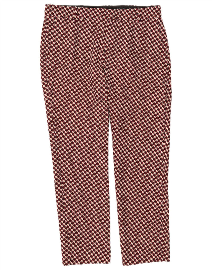 Zara Slim Chino-Hose für Damen, mittelgroß, W28, L27, rot, geometrisch