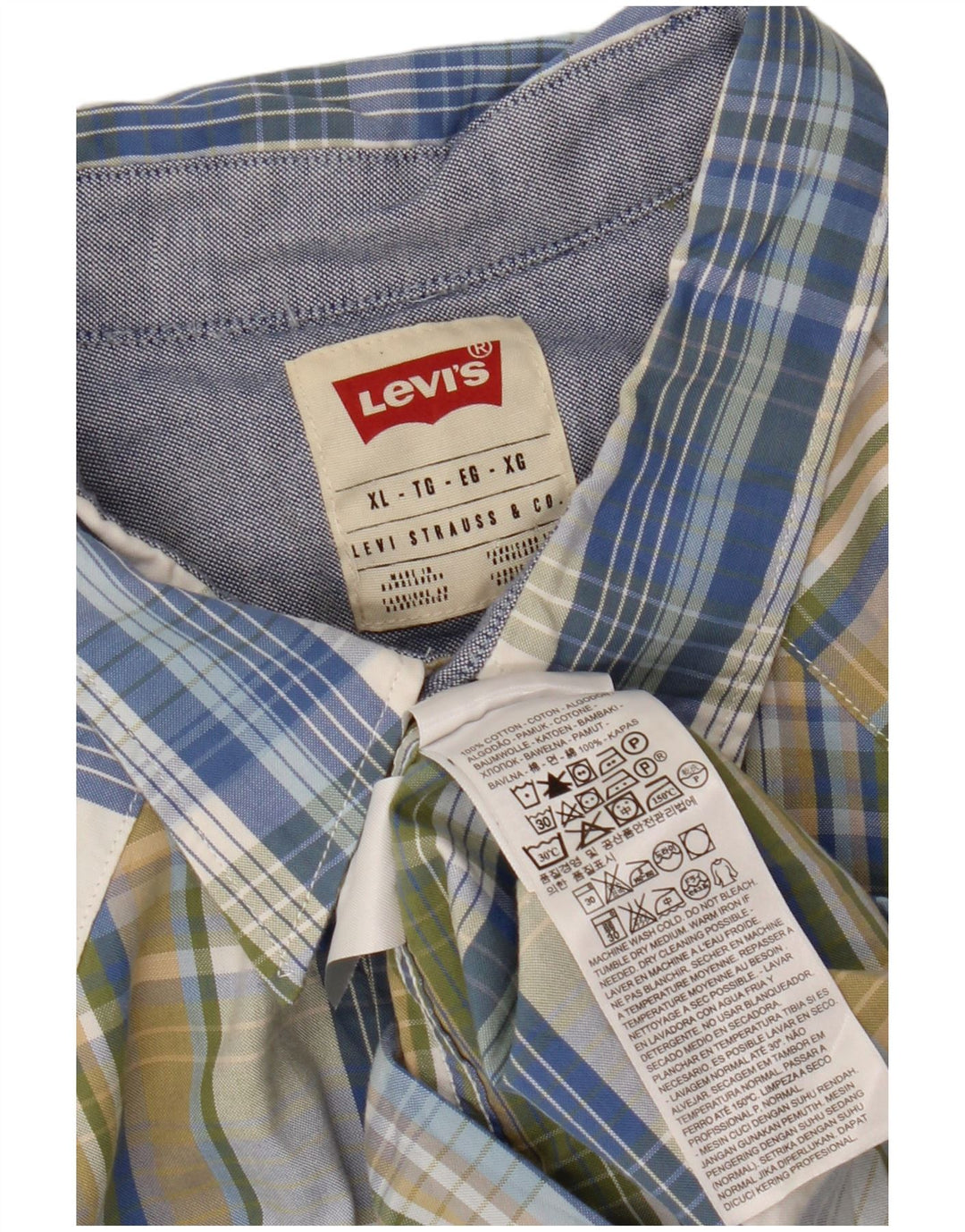 LEVI'S Herren-Flanellhemd XL, mehrfarbig, kariert, Baumwolle
