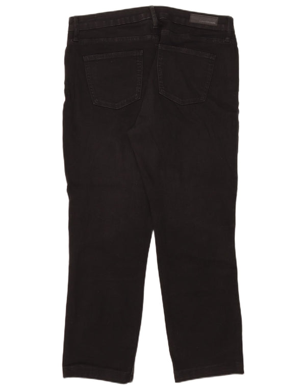 Calvin Klein Damen Crop Skinny Jeans Large W32 L25 Schwarze Baumwolle