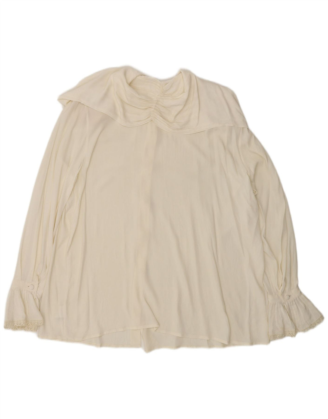 L'altra Moda Damen-Oversize-Hemdbluse IT 44 Mittelweißes Acetat