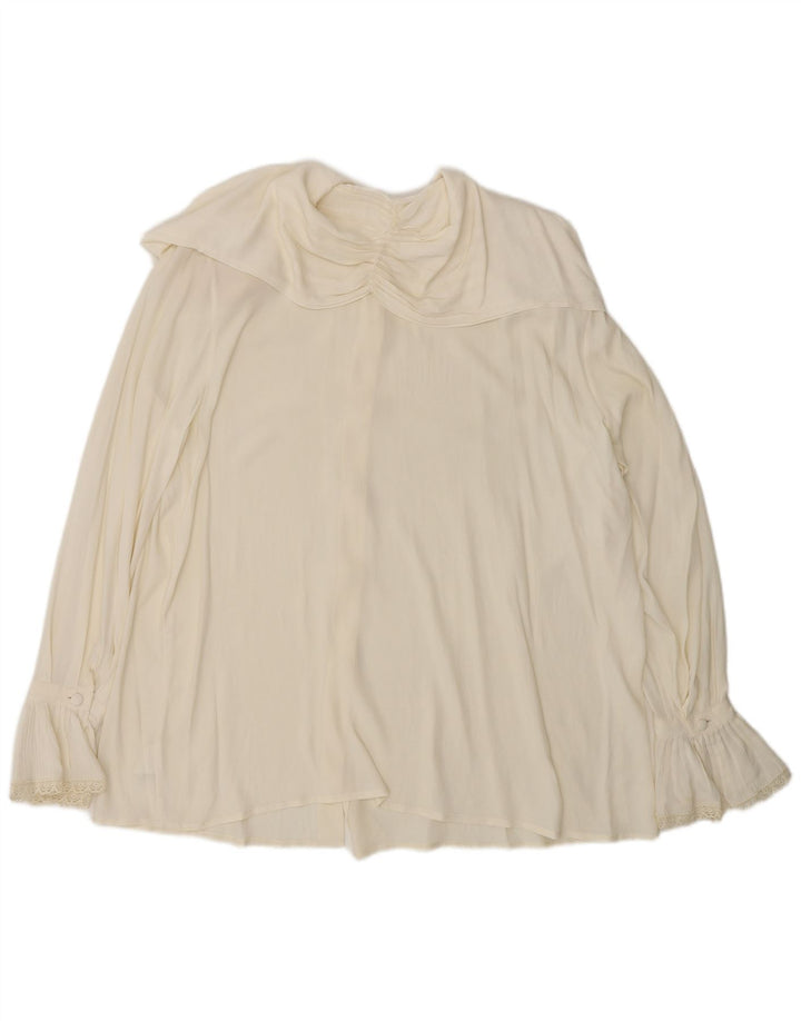 L'altra Moda Damen-Oversize-Hemdbluse IT 44 Mittelweißes Acetat