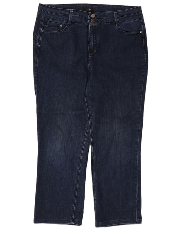 M&Co Womens Petite Cropped Jeans UK 16 Large W34 L23 Marineblaue Baumwolle