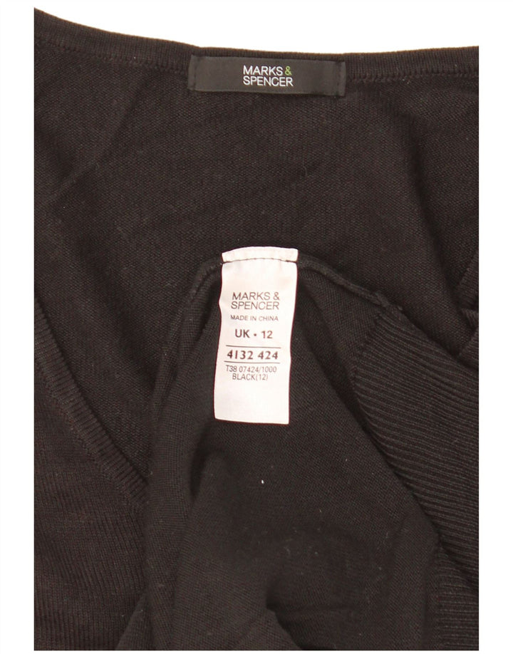 Marks & Spencer Damen-Pullover mit V-Ausschnitt, Gr. 12, Mittelschwarz, Acryl