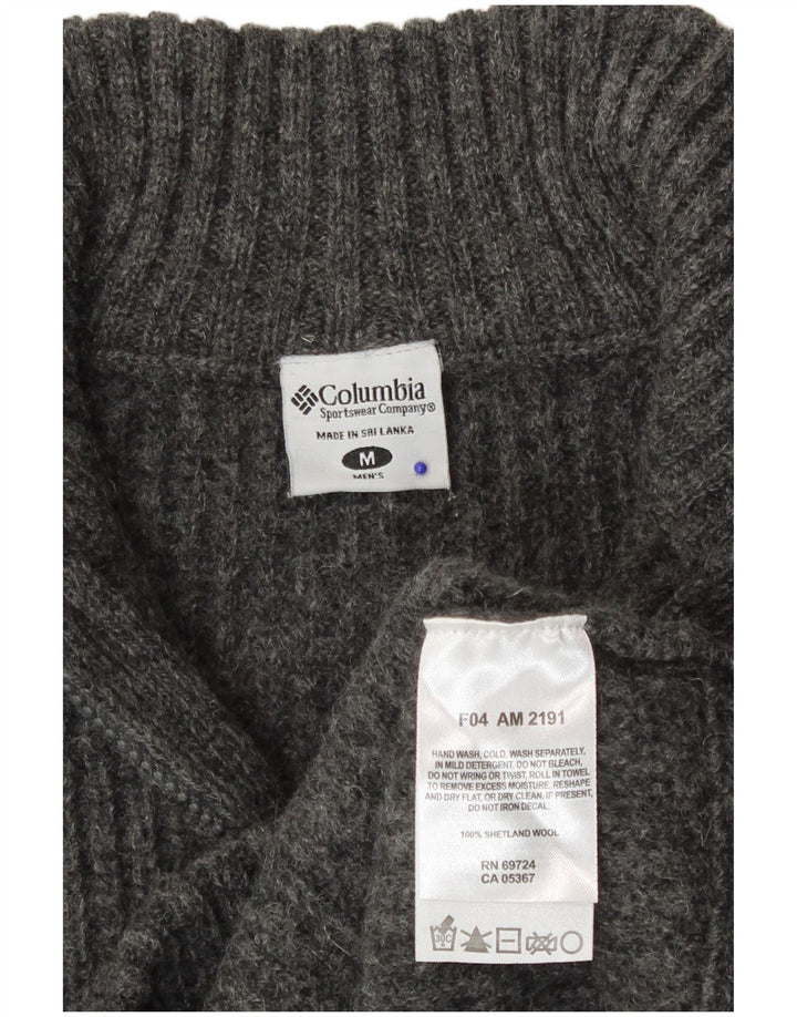 Columbia Herren-Pullover mit Reißverschluss am Hals, mittelgraue Wolle