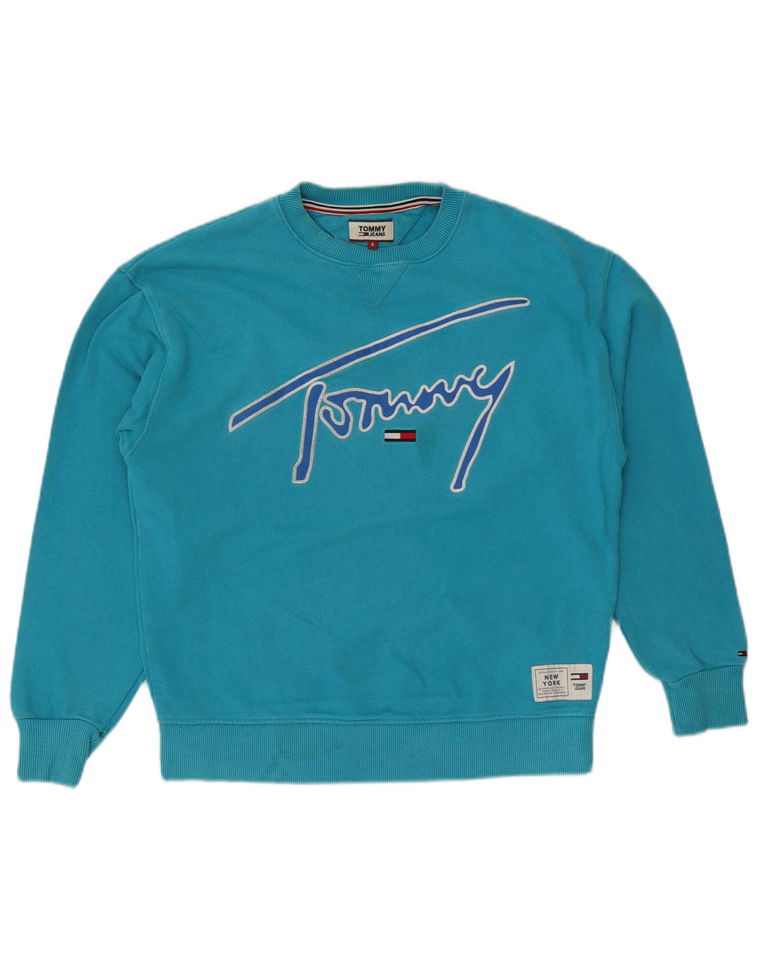 Tommy Hilfiger Herren-Sweatshirt mit Grafik, klein, blau, Baumwolle