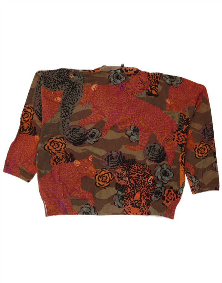 Desigual Damen-Pullover mit V-Ausschnitt, Gr. 14, mittelmehrfarbig