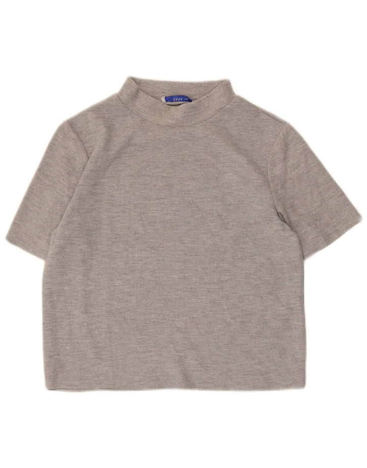 Zara Damen Crop Top UK 12 Mittelgrau
