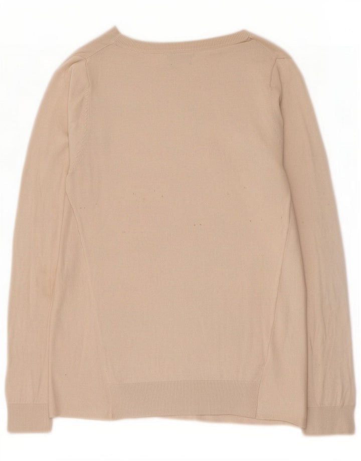 Massimo Dutti Damen-Pullover mit normaler Passform, UK 12, mittelbeige Seide