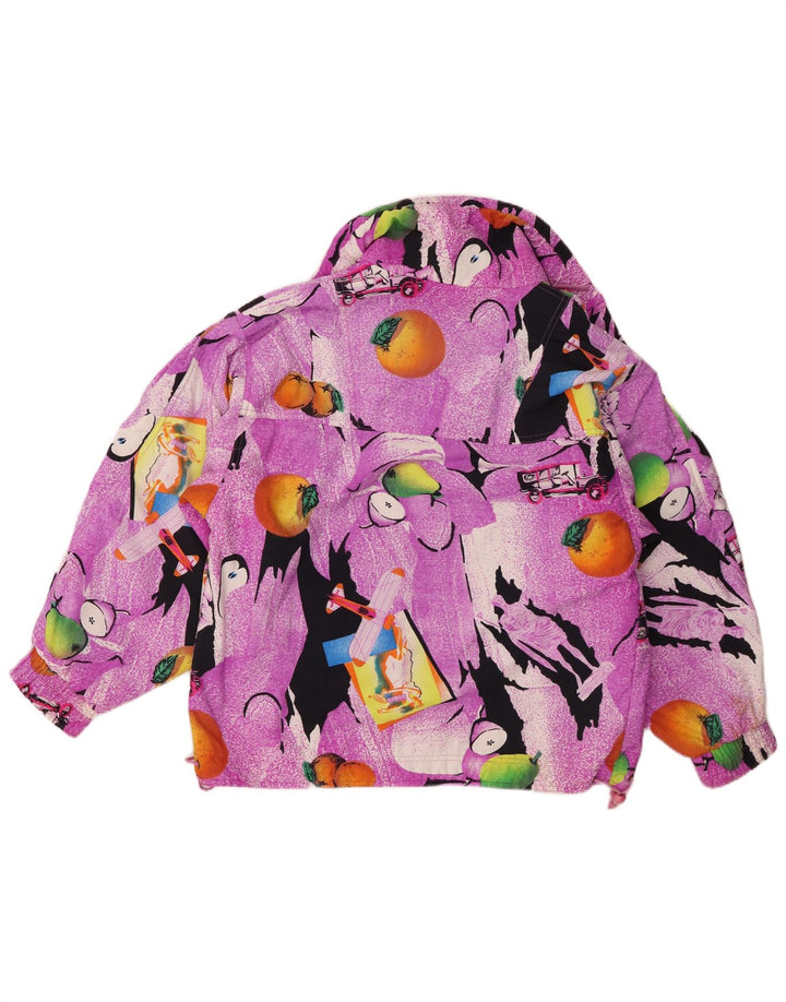 Chamonix Womens Abstract Pattern Übergroße Anorakjacke UK 10 Small Lila