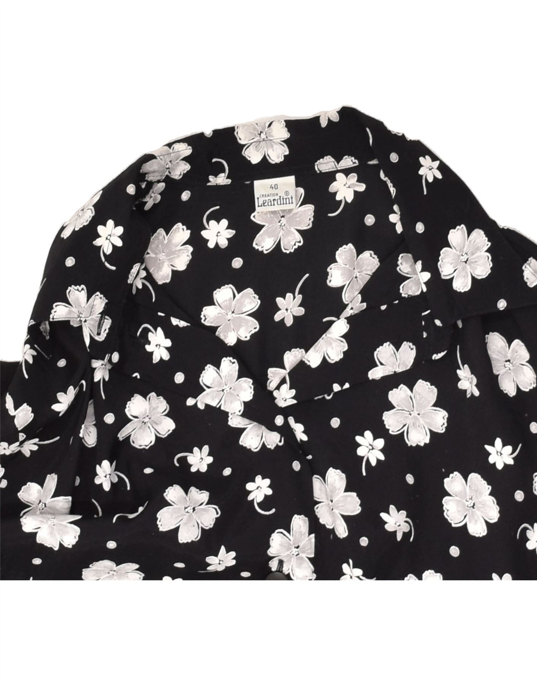 VINTAGE Womens Short Sleeve Shirt EU 40 Medium Black Floral | Vintage Vintage | Thrift | Second-Hand Vintage | Used Clothing | Messina Hembry 