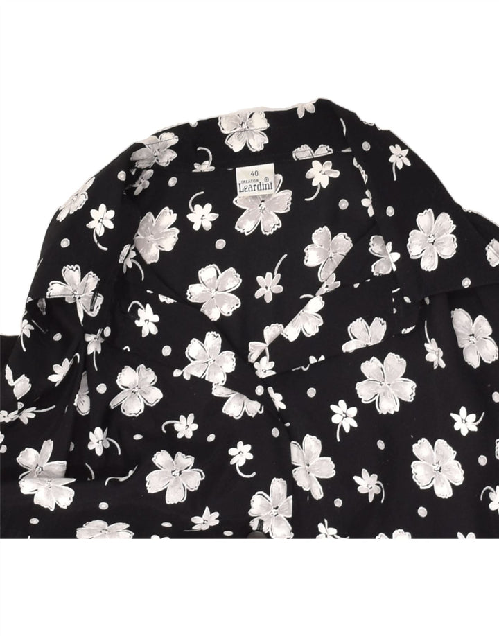 VINTAGE Womens Short Sleeve Shirt EU 40 Medium Black Floral | Vintage Vintage | Thrift | Second-Hand Vintage | Used Clothing | Messina Hembry 