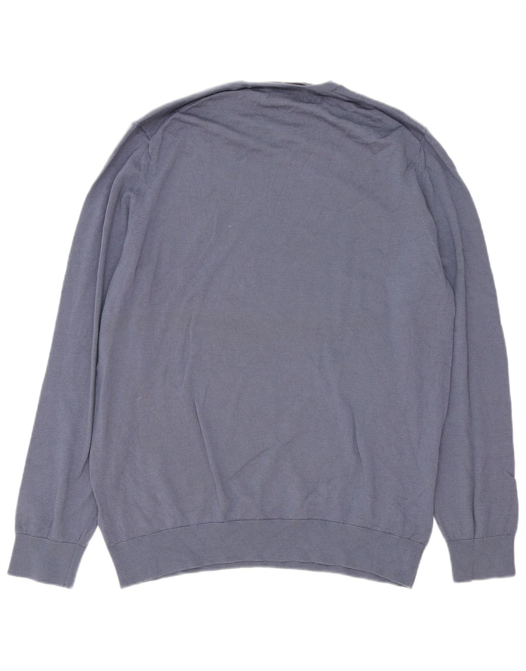 Autograph Herren-Pullover mit Rundhalsausschnitt, XL, blaue Merinowolle