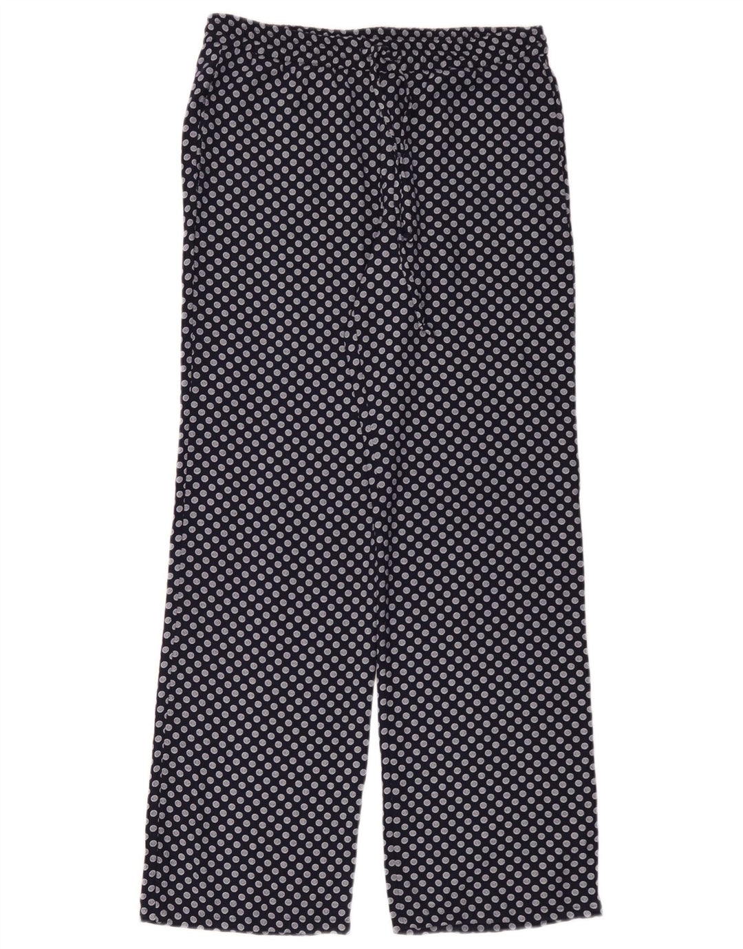 Zara Damen-Hose mit weitem Bein, mittelgroß, W30, L32, marineblau geflecktes Polyester