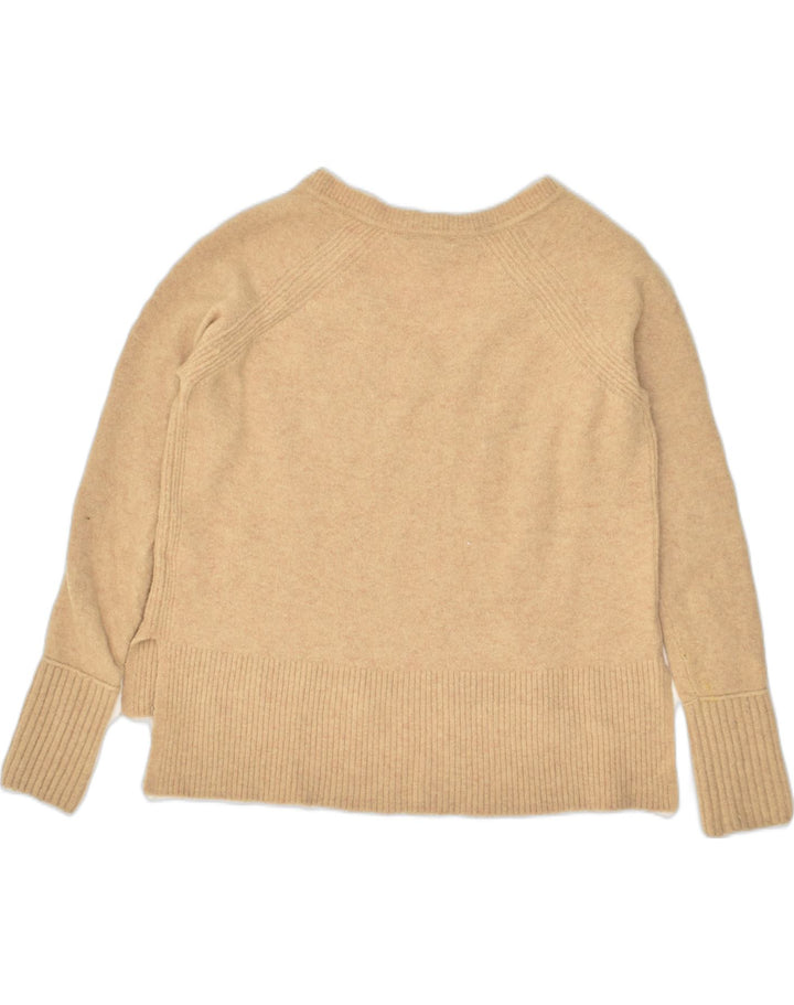 J. CREW Womens V-Neck Jumper Sweater UK 6 XS Beige Nylon | Vintage J. Crew | Thrift | Second-Hand J. Crew | Used Clothing | Messina Hembry 