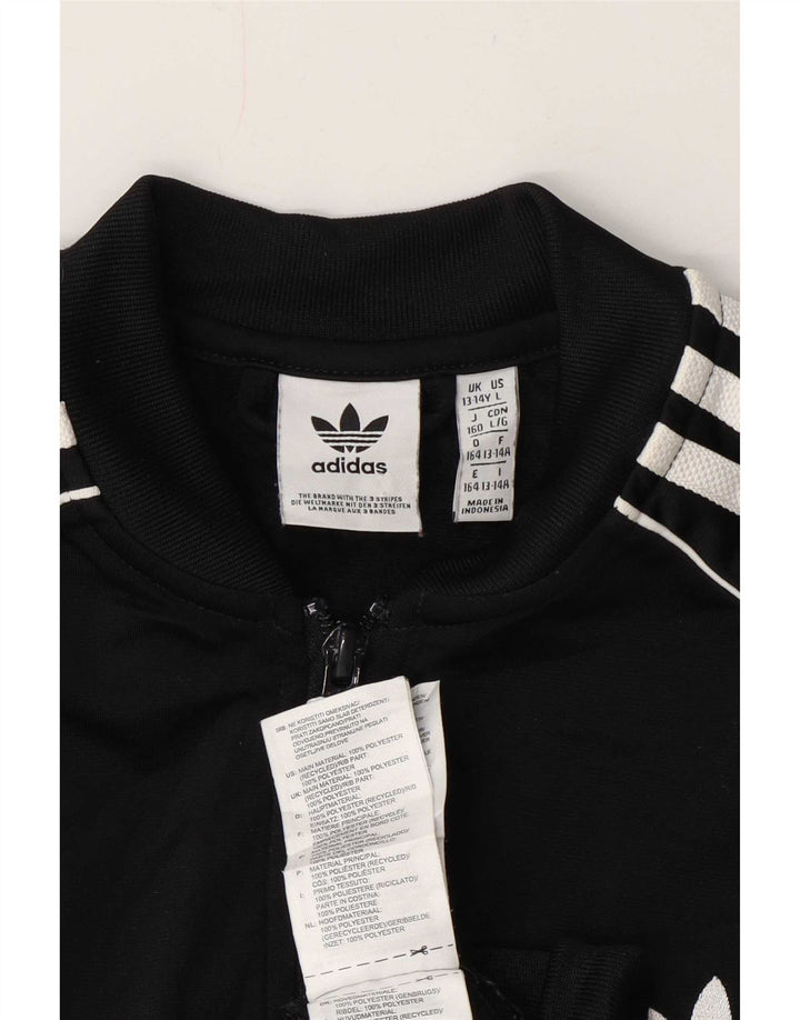 Adidas Jungen Trainingsanzug Top Jacke 13-14 Jahre Schwarz Polyester