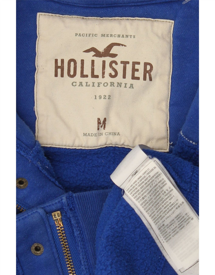 HOLLISTER Herren-Kapuzenpullover mit Reißverschluss, mittelblaue Baumwolle