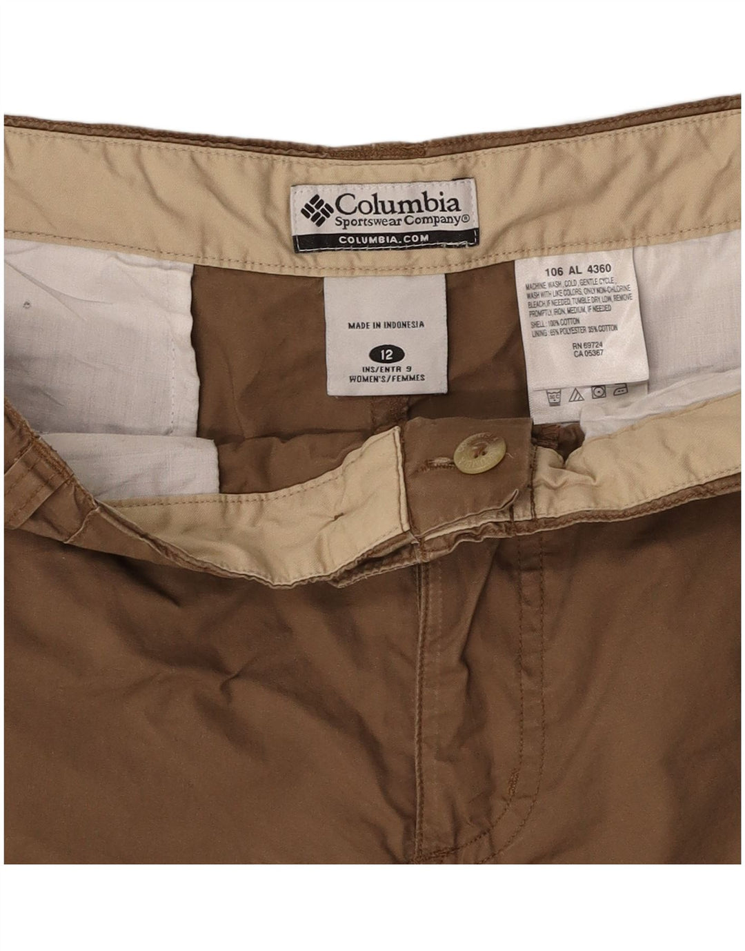 COLUMBIA Womens Cargo Shorts US 12 Large W32 Brown Cotton