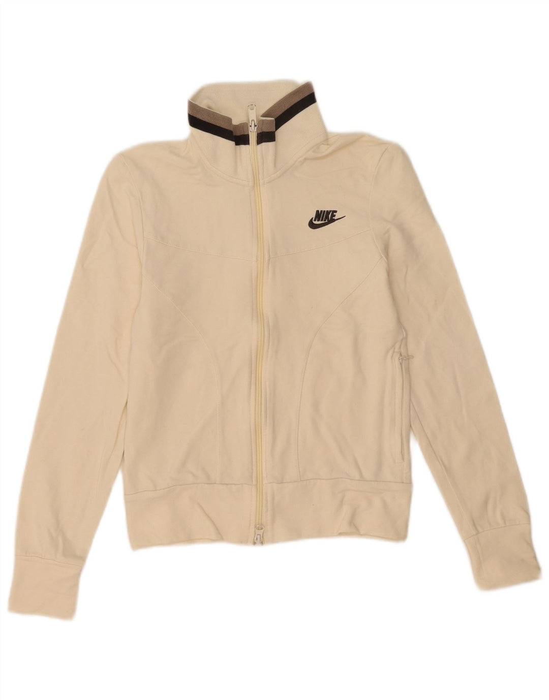 Nike Damen-Trainingsanzugoberteil, UK-Größe 8/10, Größe S, weiße Baumwolle