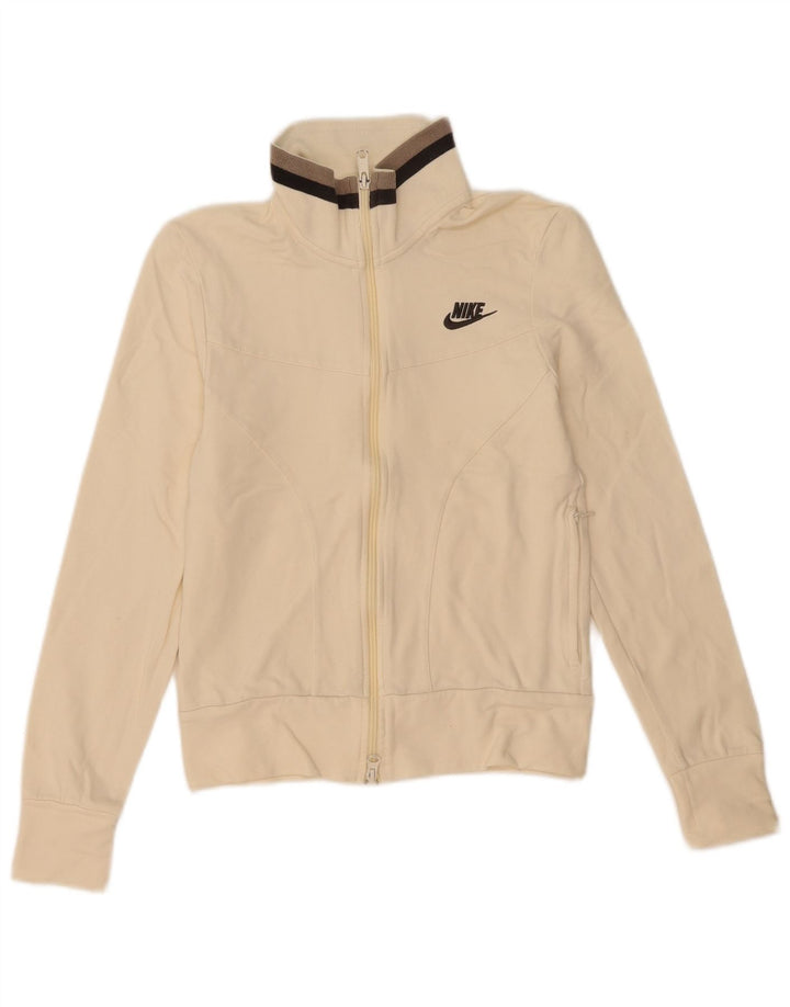 Nike Damen-Trainingsanzugoberteil, UK-Größe 8/10, Größe S, weiße Baumwolle