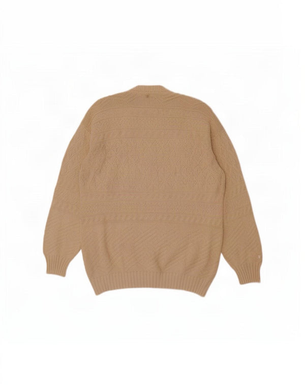 Think Pink Herren-Strickjacke IT 54 XL Beige Baumwolle