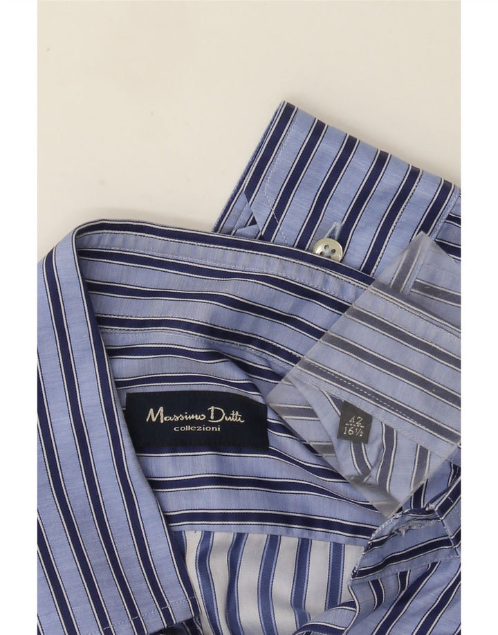 Massimo Dutti Herrenhemd Größe 42 16 1/2 groß blau gestreift