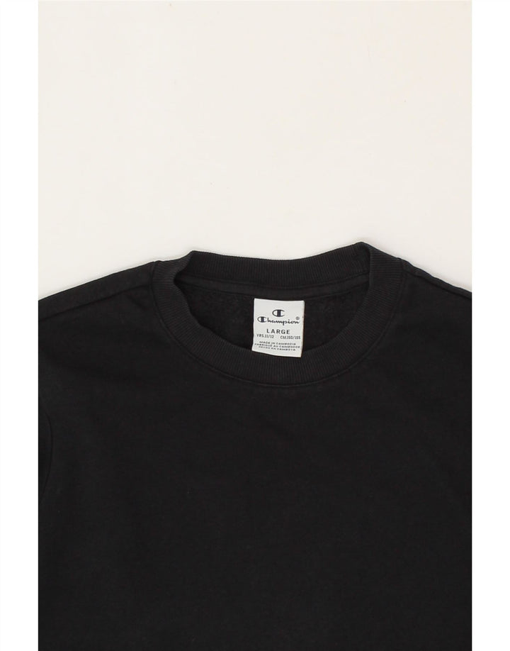 CHAMPION Boys Graphic Sweatshirt Jumper 11-12 Years Large Black Vintage Champion and Second-Hand Champion from Messina Hembry 