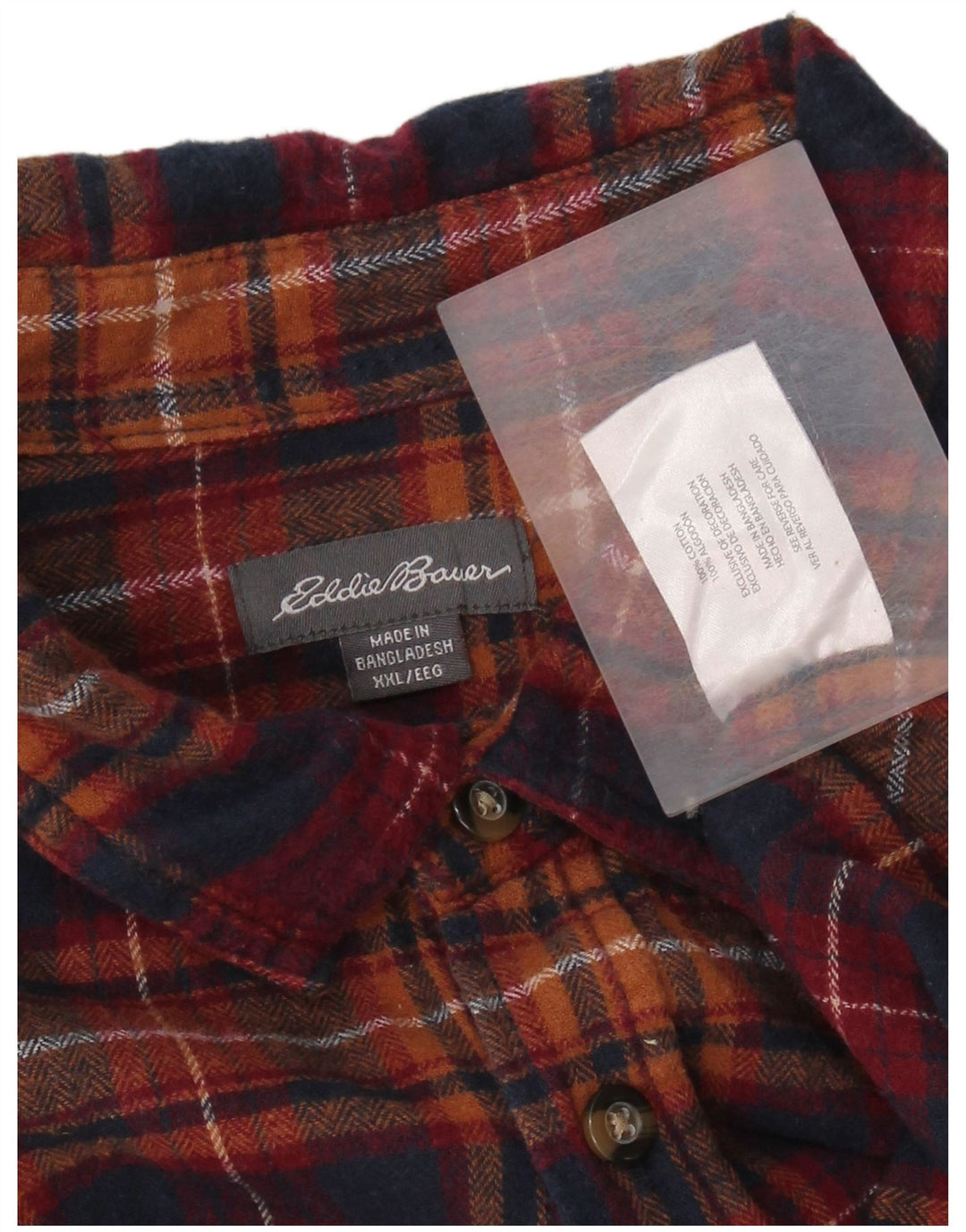 Eddie Bauer Herren-Flanellhemd 2XL, mehrfarbig, kariert, Baumwolle