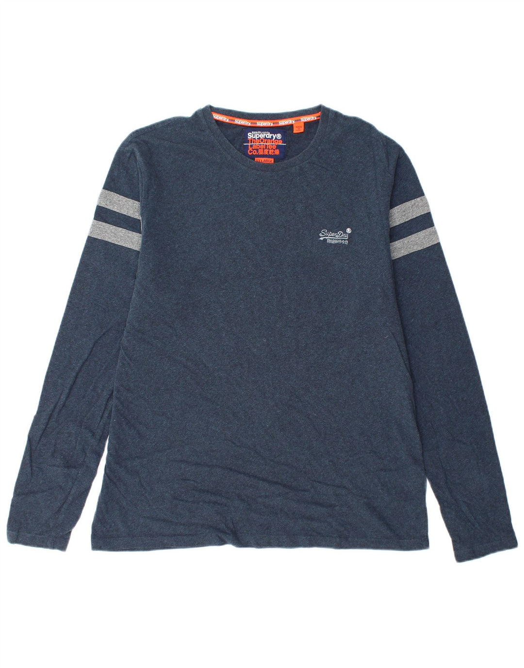 SUPERDRY Herren-Oberteil, langärmlig, 2XL, Marineblau, Colourblock-Baumwolle