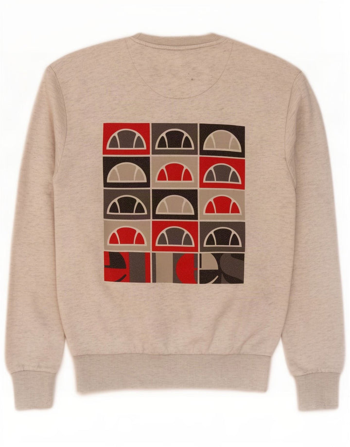 Ellesse Herren-Sweatshirt mit Grafik, klein, grau meliert, Polyester