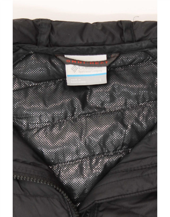 Columbia Damen-Jacke mit Kapuze, gepolstert, UK 16, Größe L, Schwarz, Polyester