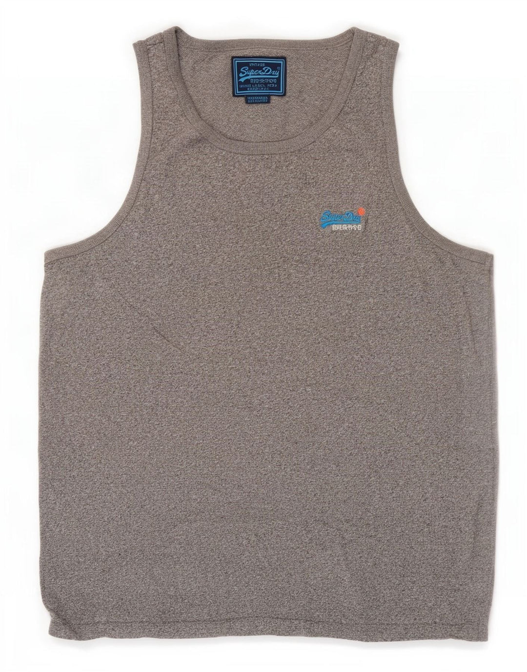 Superdry Herren-Trägershirt 2XL aus blau gefleckter Baumwolle