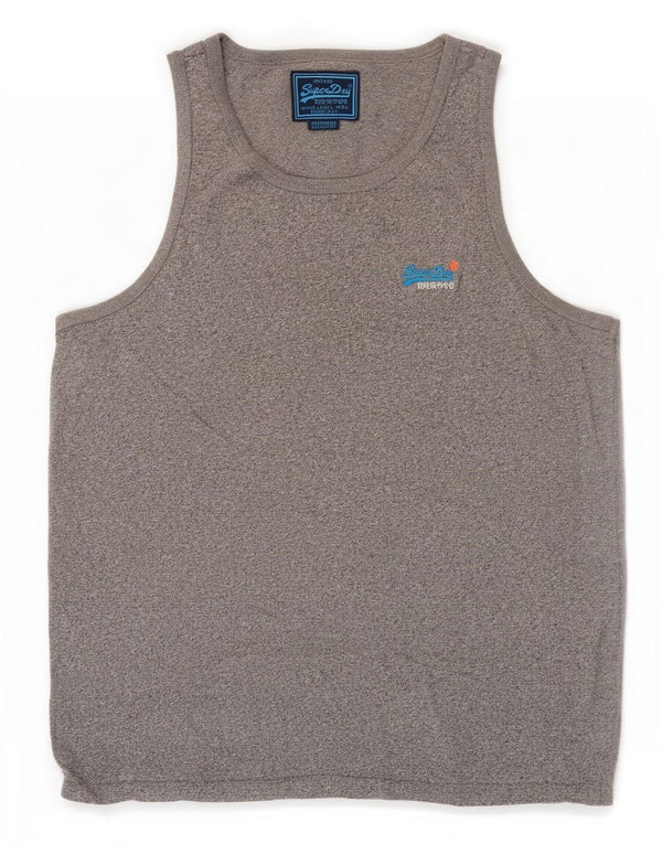 Superdry Herren-Trägershirt 2XL aus blau gefleckter Baumwolle