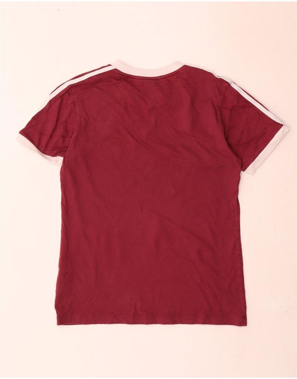 Adidas Damen T-Shirt Top UK 10 Small Rot Baumwolle