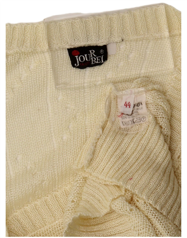 Vintage Damen Cardigan Pullover IT 44 Mittelgelbes Acryl