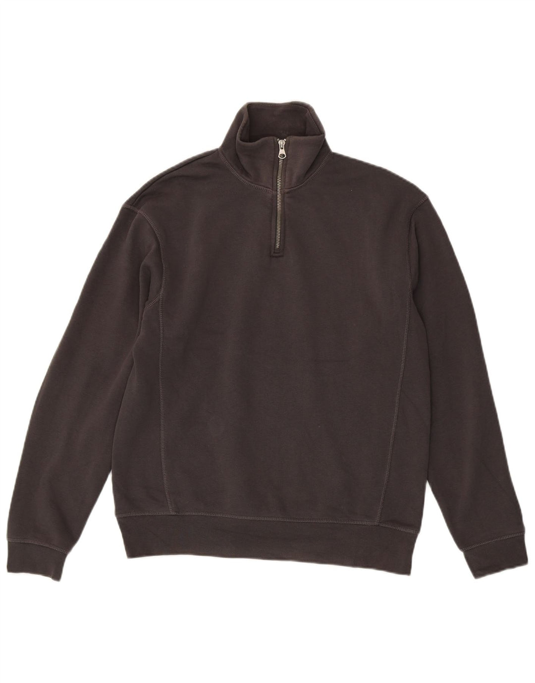 Zara Herren-Sweatshirt mit Reißverschluss am Hals, klein, grau, Polyester