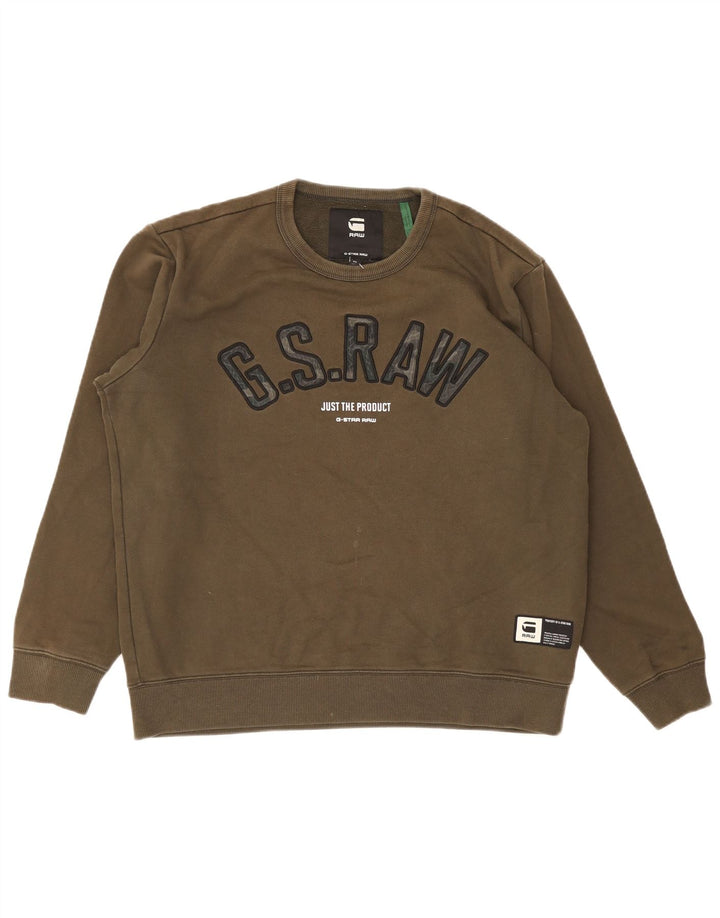 G-Star Herren Grafik-Sweatshirt-Pullover XL aus grüner Baumwolle