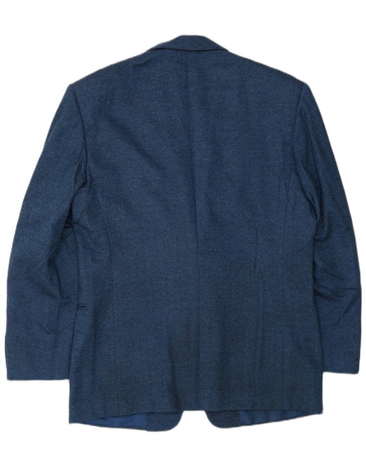 Pal Zileri Herren-Blazer mit 2 Knöpfen, IT 52 XL, blaue Fischgrätenwolle