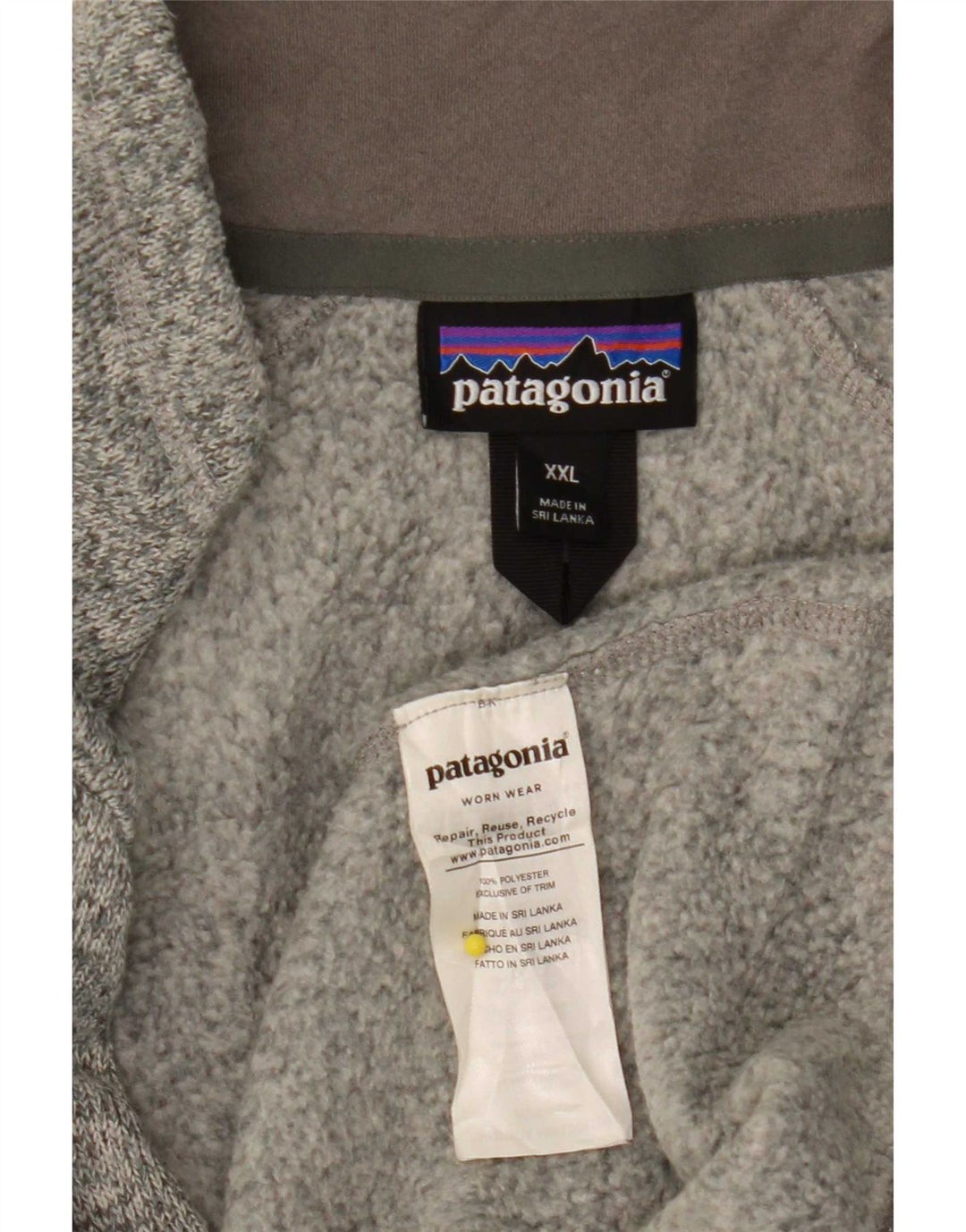 Patagonia Herren-Trainingsanzugoberteil mit Grafik, 2XL, grau geflecktes Polyester