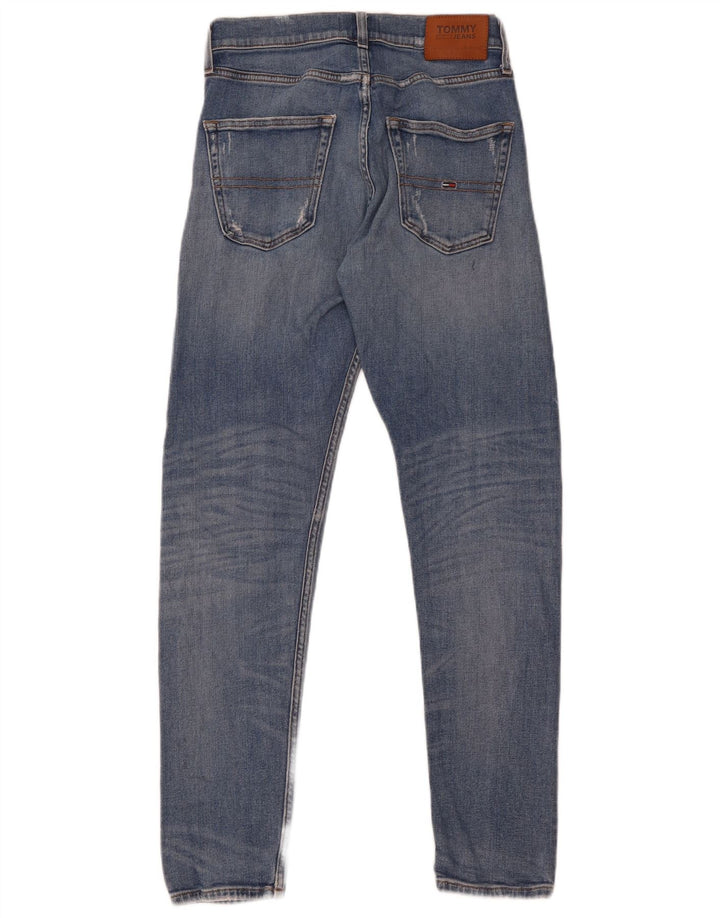 Tommy Hilfiger Herren Distressed Slim Jeans W28 L30 Blaue Baumwolle