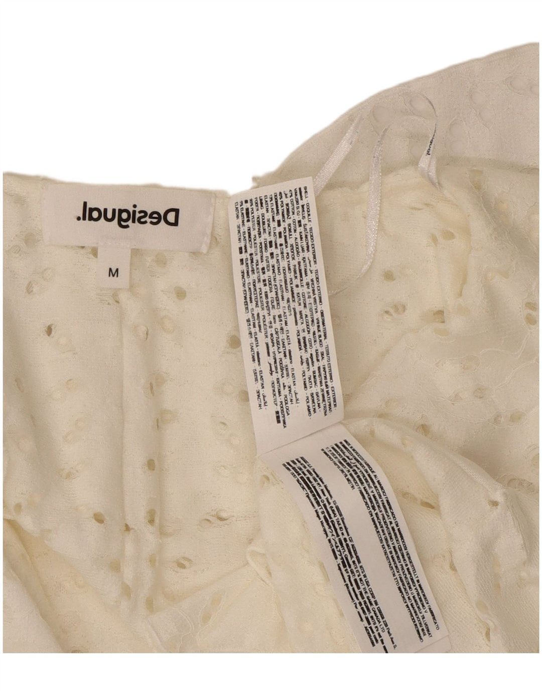 Desigual Damen Asymmetrische Hemdbluse UK 12 Mittelweiße Baumwolle