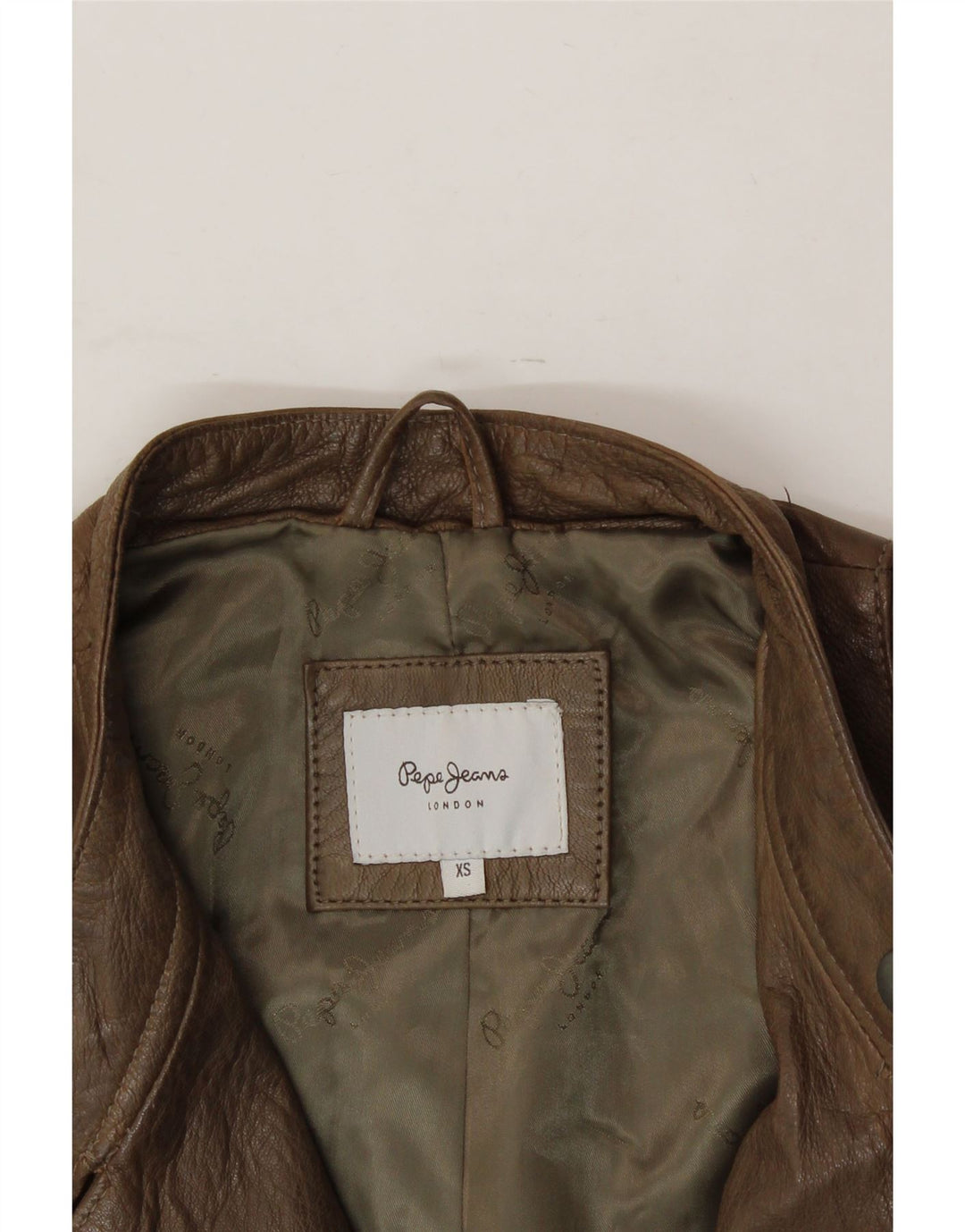 PEPE JEANS Womens Biker Leather Jacket UK 6 XS Brown Leather Vintage PEPE Jeans and Second-Hand PEPE Jeans from Messina Hembry 