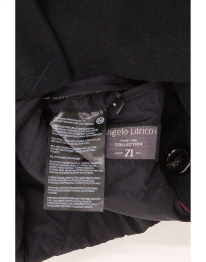 Angelo Litrico Herren Pea Coat UK 36 Small Marineblaue Wolle