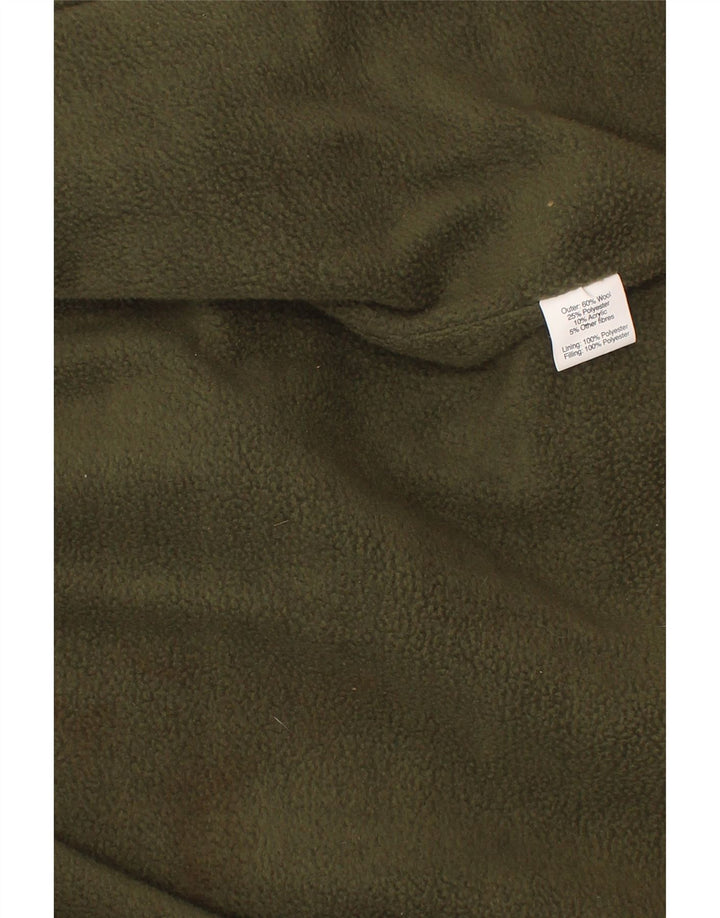 Vintage Jungen Mantel 4-5 Jahre Khaki Karierte Wolle