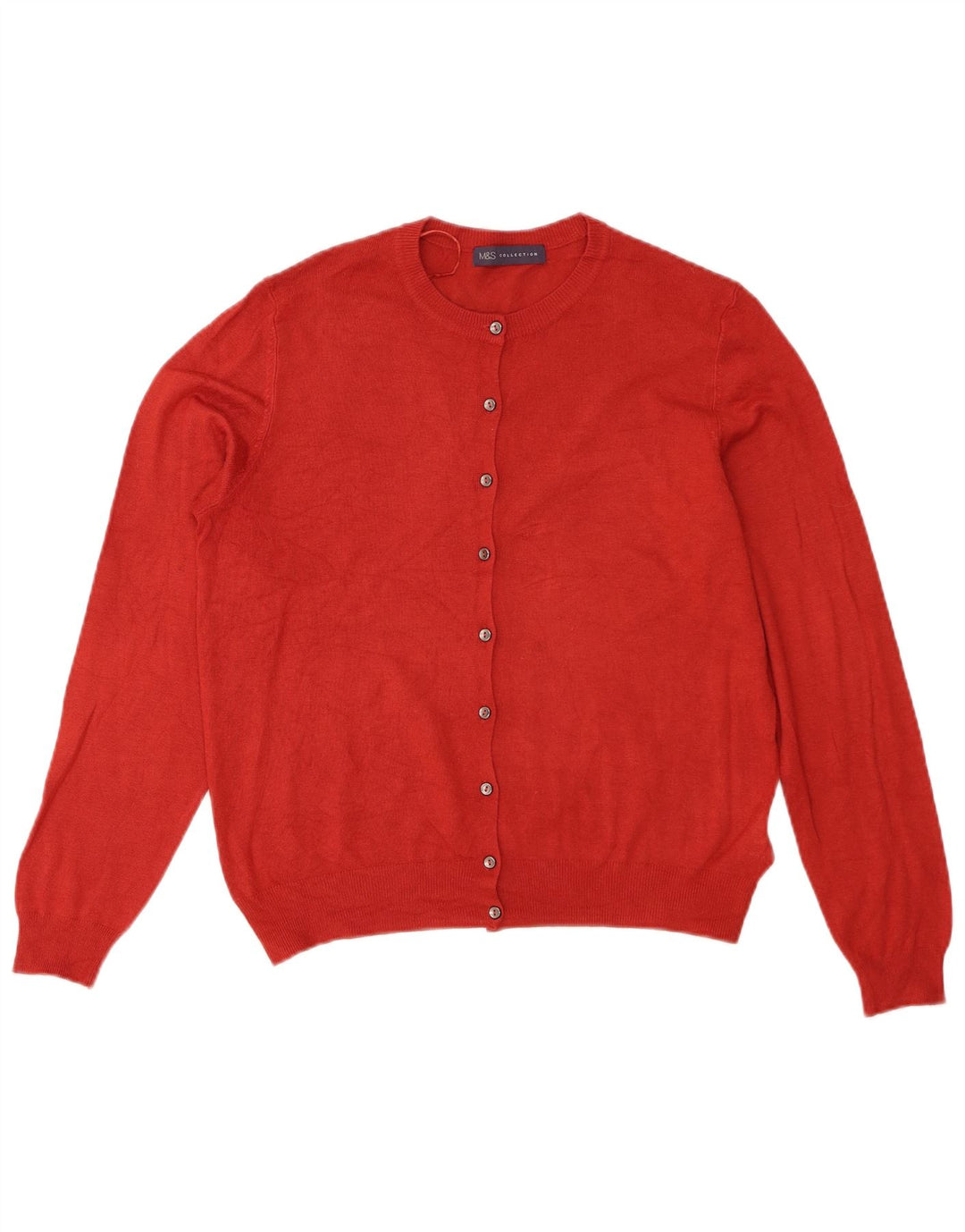 Marks & Spencer Damen Strickjacke Pullover UK 14 Große rote Viskose