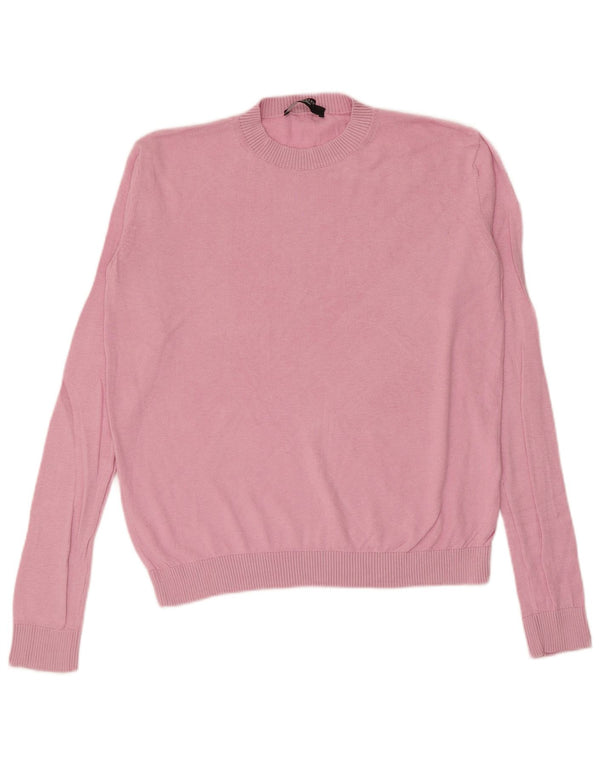 Max Mara Womens Crew Neck Jumper Sweater UK 14 Medium Pink
