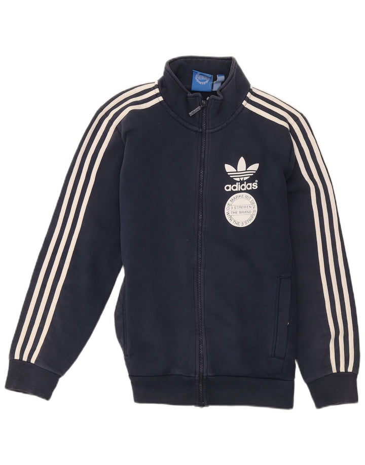 Adidas Herren-Trainingsanzug mit grafischem Oberteil, Größe S, Marineblau, Baumwolle