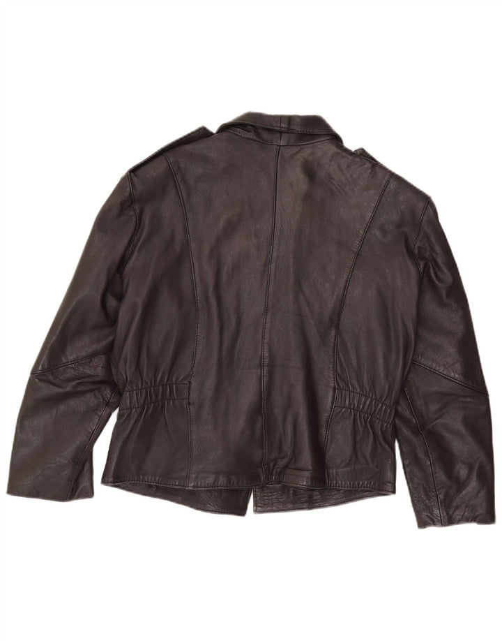 Vintage Damen Leder Bikerjacke UK 14 Großes braunes Leder