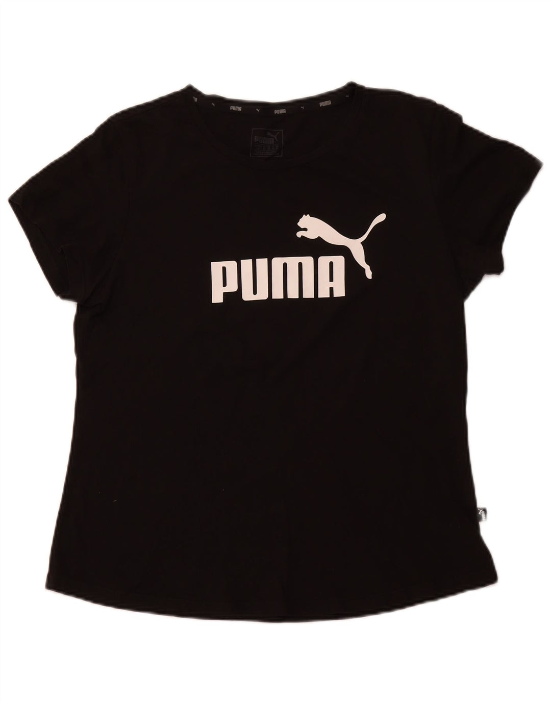 PUMA Womens Graphic T-Shirt Top UK 14 Large Black