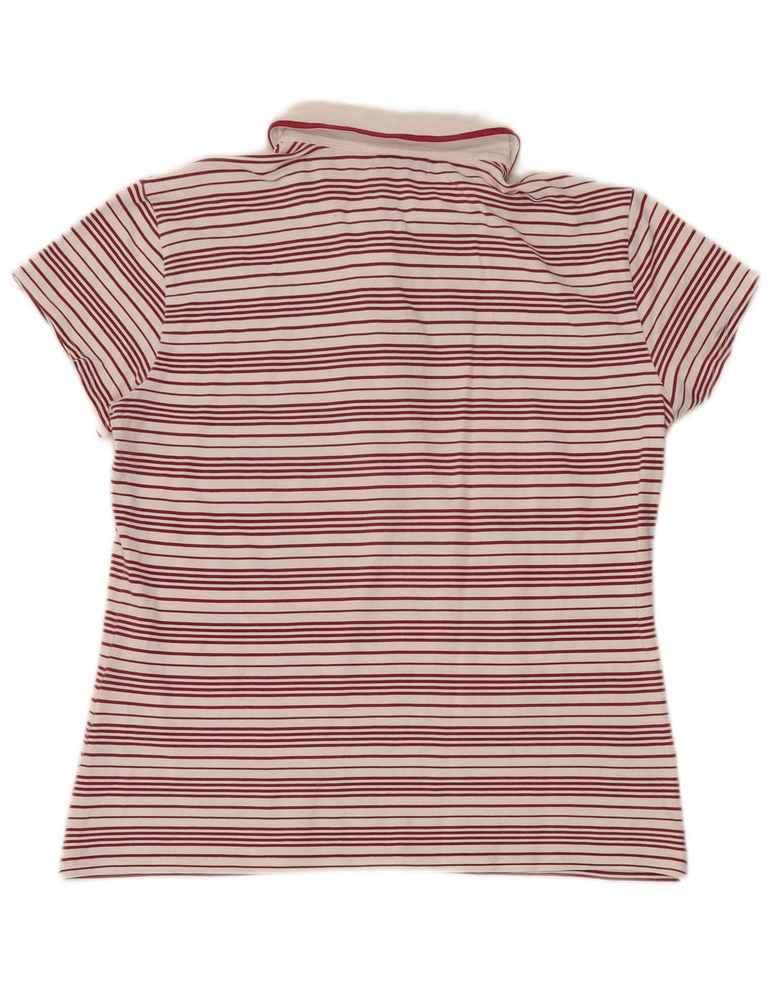 SERGIO TACCHINI Damen Poloshirt IT 48 XL Rot gestreifte Baumwolle